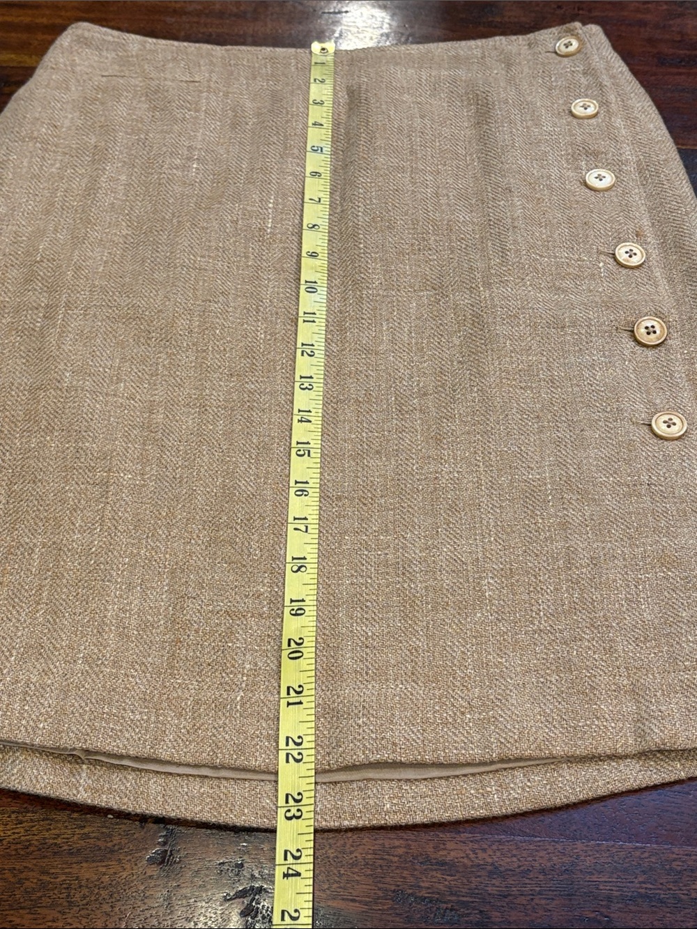 Vintage Ralph Lauren Blue Label Y2K Linen Skirt Button Detail size 6 NWT - Picture 13 of 14